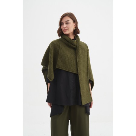 Tirelli Asymmetric Khaki Wrap Knit - Green