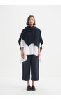 Tirelli Navy Asymmetric Navy Wrap Knit  