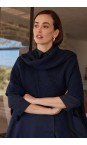Tirelli Navy Asymmetric Navy Wrap Knit  