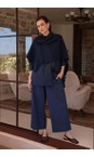 Tirelli Navy Asymmetric Navy Wrap Knit  