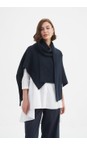 Tirelli Navy Asymmetric Navy Wrap Knit  