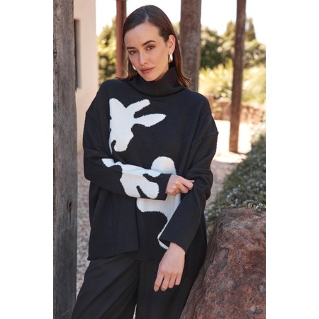 Tirelli Black And White Splatter Print Knit - Black