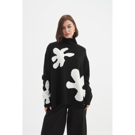 Tirelli Black And White Splatter Print Knit - Black