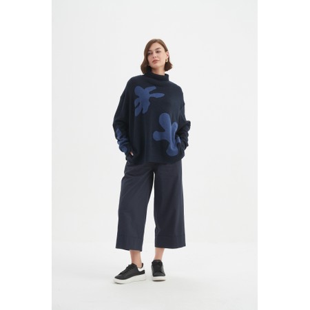 Tirelli Navy And Denim Splatter Print Knit - Blue