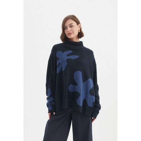 Tirelli Navy And Denim Splatter Print Knit - Blue