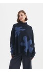 Tirelli Navy / Denim Navy And Denim Splatter Print Knit  