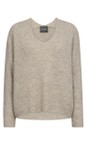 Mos Mosh 174 Feather Gray Thora Feather Grey V-Neck Knit Jumper  