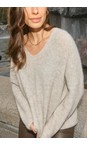 Mos Mosh 174 Feather Gray Thora Feather Grey V-Neck Knit Jumper  