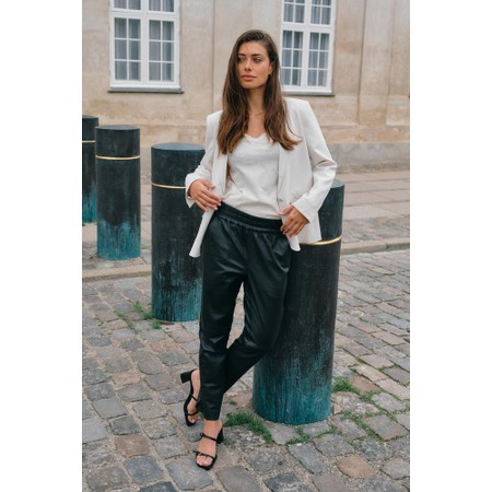 Mos Mosh Zabel Black Leather Sweatpant - Black