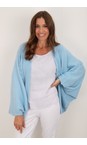 Amazing Woman Crystal Blue Pheobie Crystal Blue Rib Throw Over Cardigan  