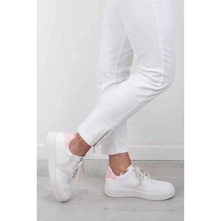 Robell Nena 09 White Ankle Zip Cropped Powerstretch Jean - White