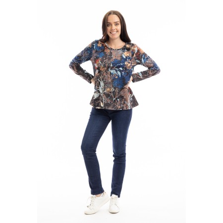 Orientique Abstract Floral Crew Contemporary T-Shirt - Multicoloured