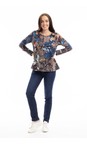 Orientique Abstract Floral Abstract Floral Crew Contemporary T-Shirt  