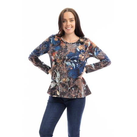 Orientique Abstract Floral Crew Contemporary T-Shirt - Multicoloured