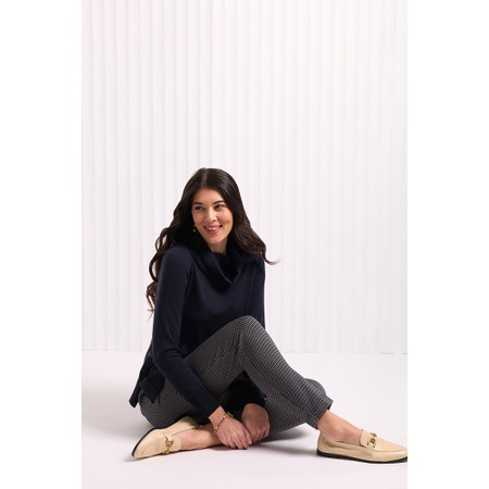 Foil Straight & Narrow Steel Check Trouser - Blue