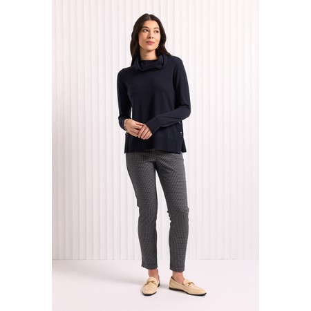 Foil Straight & Narrow Steel Check Trouser - Blue
