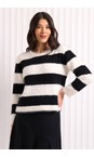 Foil Black / Pearl Stripe Top Bird Black And Pearl Jumper  