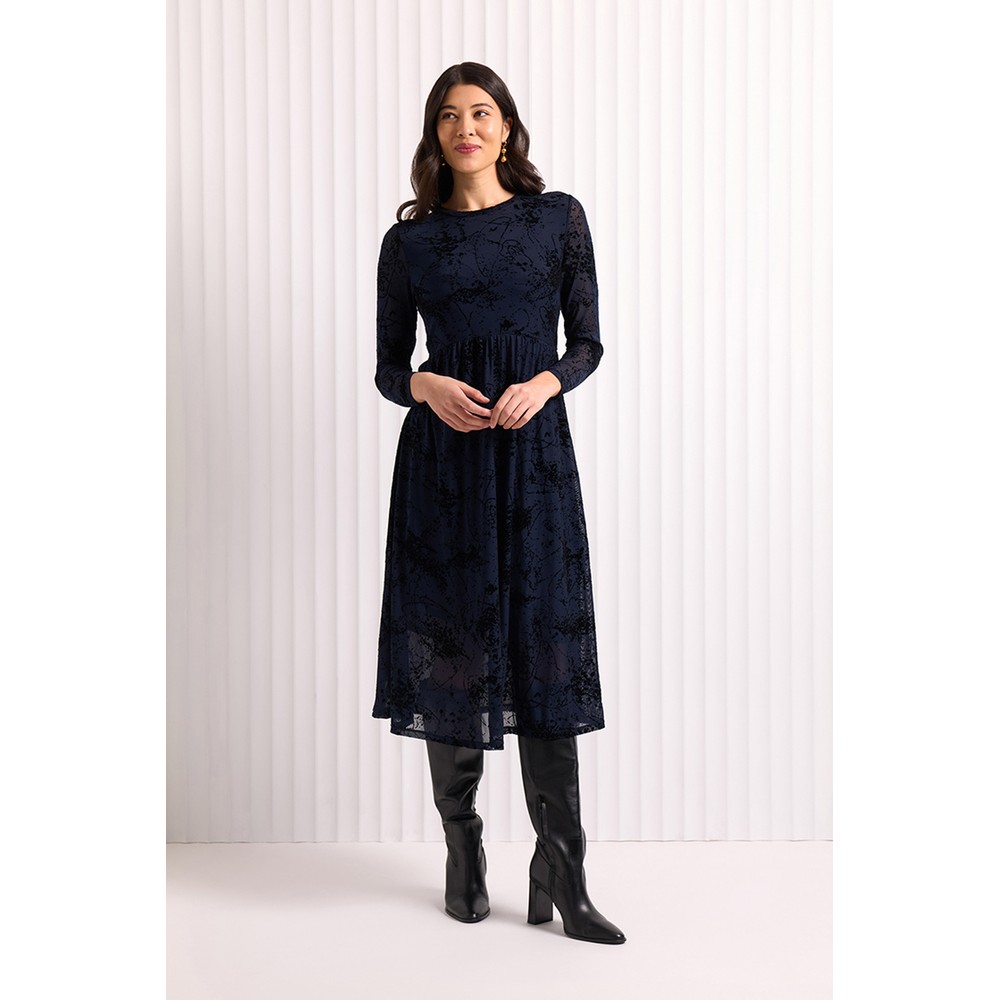 Foil International Velvet Splatter Midnight Print Dress Splatter Midnight
