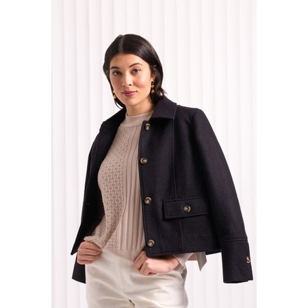 Foil Sew Happy Coat In Future Dusk - Blue