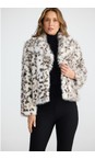 Brave & True Grey Leopard Bertoli Faux Fur Jacket  