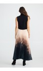 Brave & True Calligraphy Alias Pleated Satin Print Skirt  