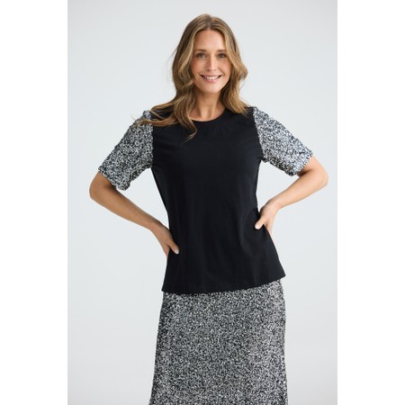 Brave & True Ritz Sequin Jersey Top - Black