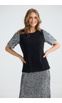 Brave & True Black / Silver Sequin Ritz Sequin Jersey Top  