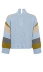 NOEN Blue Mix 6186 Blue Patchwork Knit Cardigan  