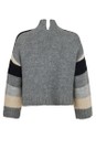 NOEN Grey Mix 9890 Grey Patchwork Knit Cardigan  