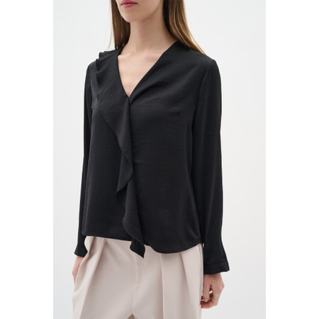 InWear Auda Black Ruffle Blouse - Black