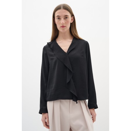 InWear Auda Black Ruffle Blouse - Black