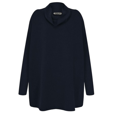 Mama B Oversized Bill U Notte Plain Fleece Jumper - Blue