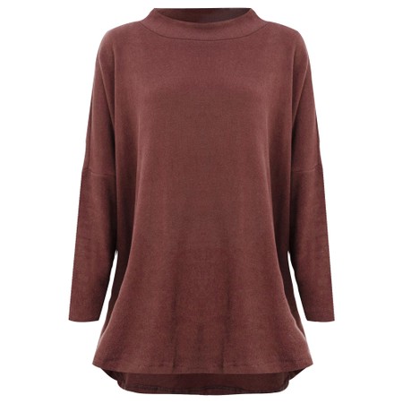 Mama B Spino U Cipolla Relaxed Plain Fleece Top - Brown