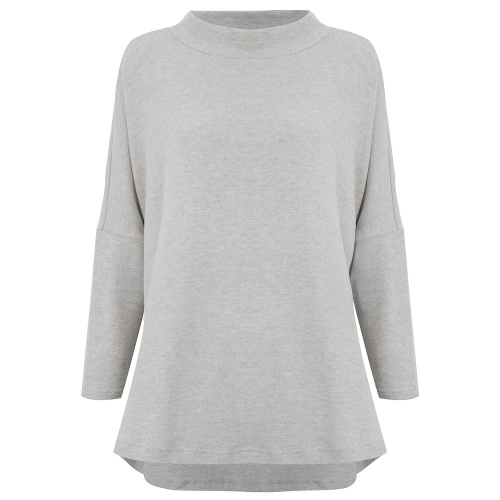 Mama B Spino U Nebbia Relaxed Plain Fleece Top Nebbia 