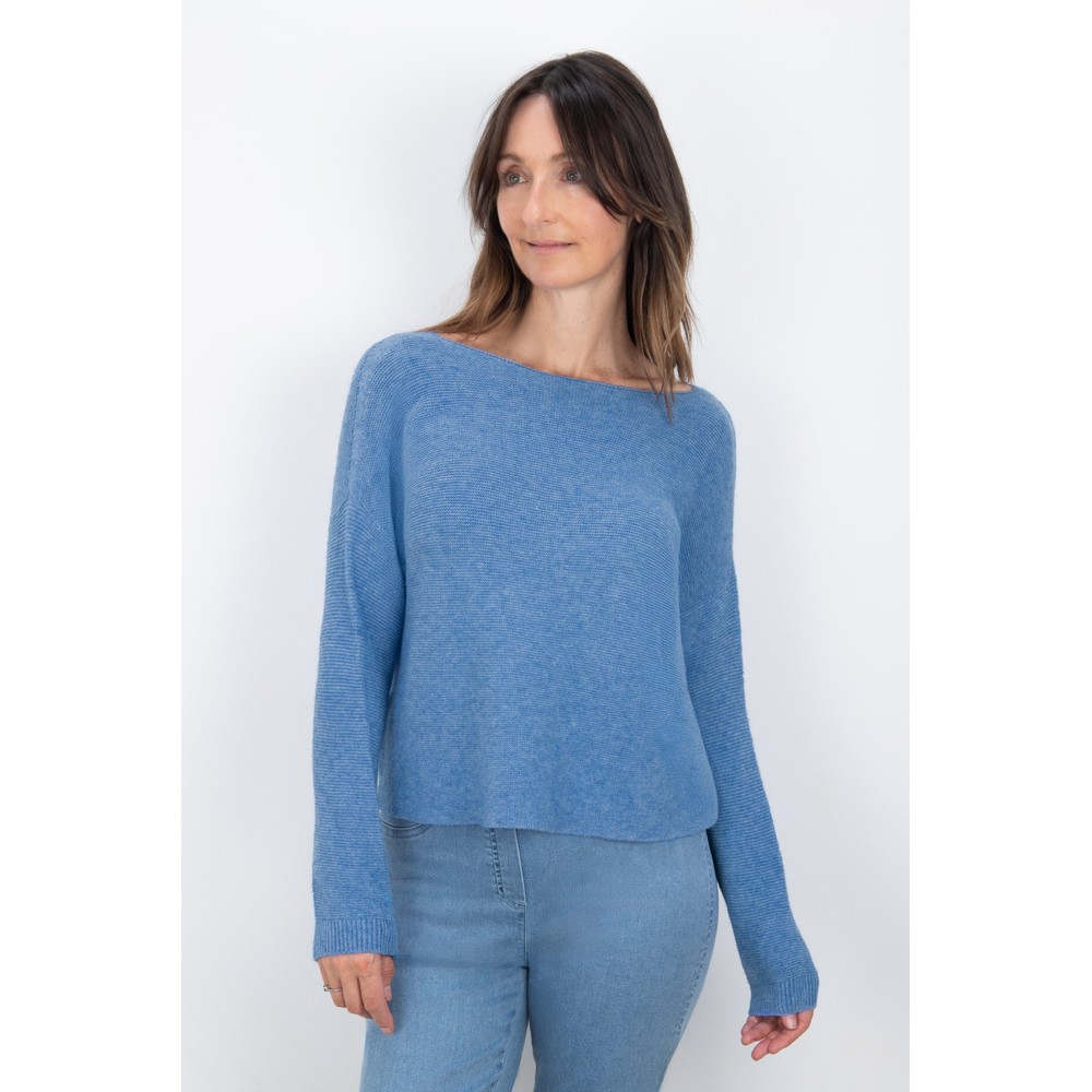 Amazing Woman Jenna Bluette Fine Rib Boat Neck Knit Bluette