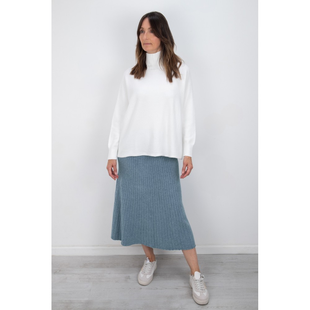 Amazing Woman Sachia Ribbed Long Skirt Denim