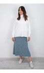 Amazing Woman Denim Sachia Ribbed Long Skirt  