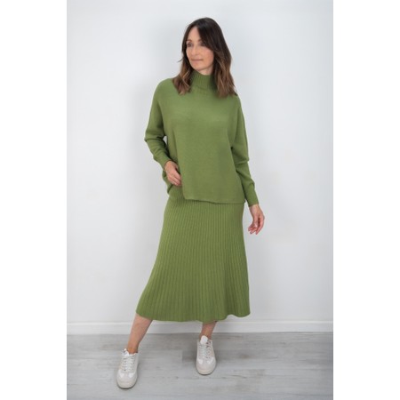 Amazing Woman Sachia Apple Ribbed Long Skirt - Green