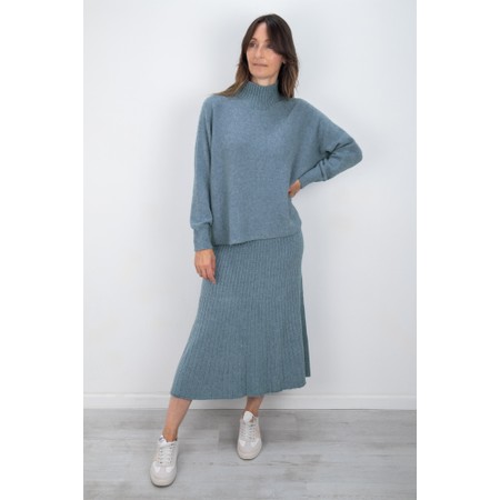 Amazing Woman Sachia Ribbed Long Skirt - Blue
