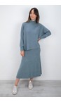 Amazing Woman Denim Sachia Ribbed Long Skirt  