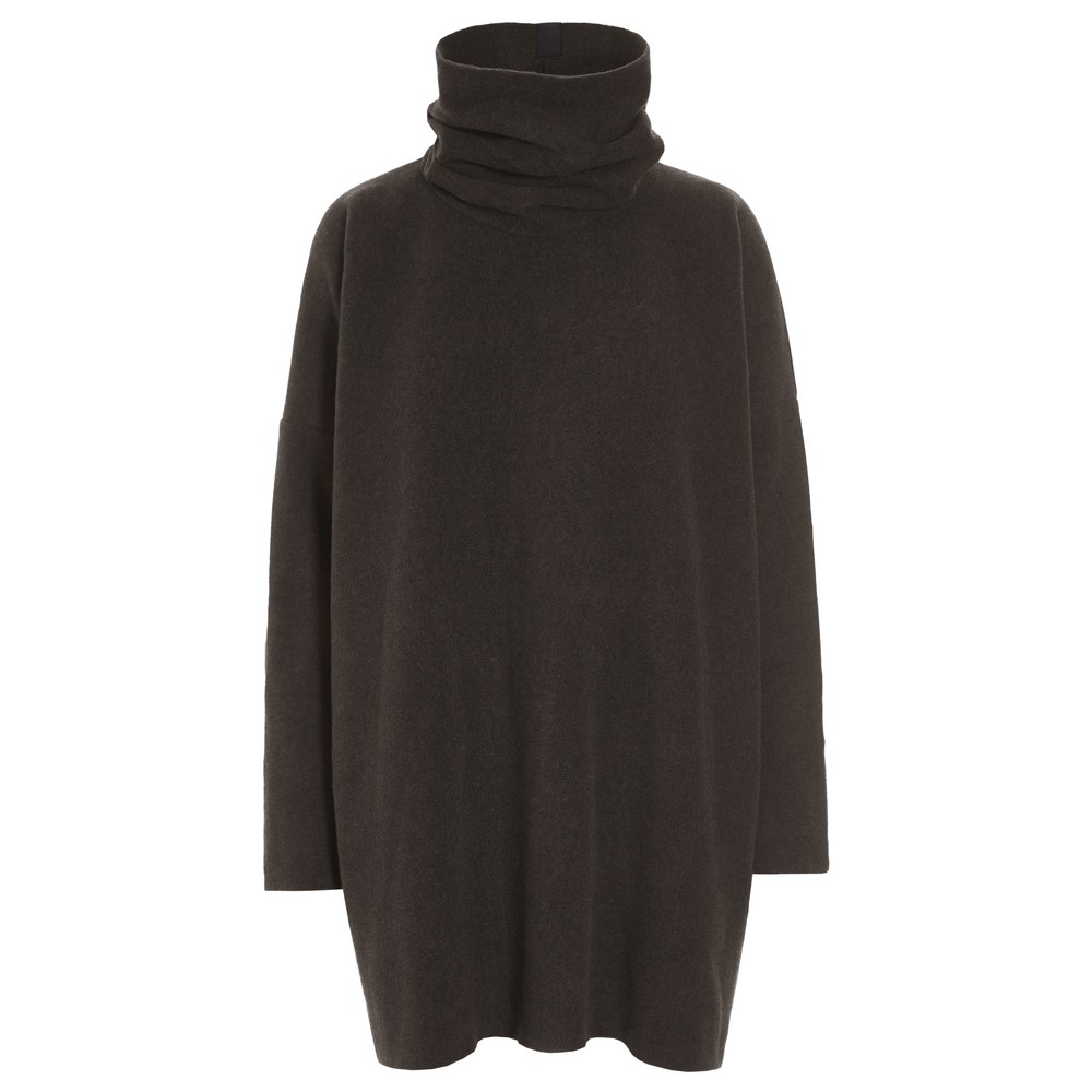 Henriette Steffensen High Neck Chokolate Fleece Tunic Chokolate