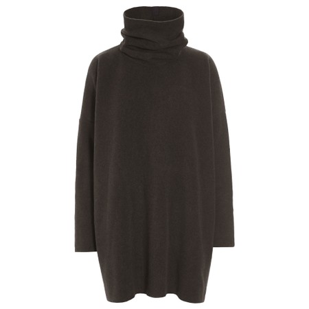 Henriette Steffensen High Neck Chokolate Fleece Tunic - Brown
