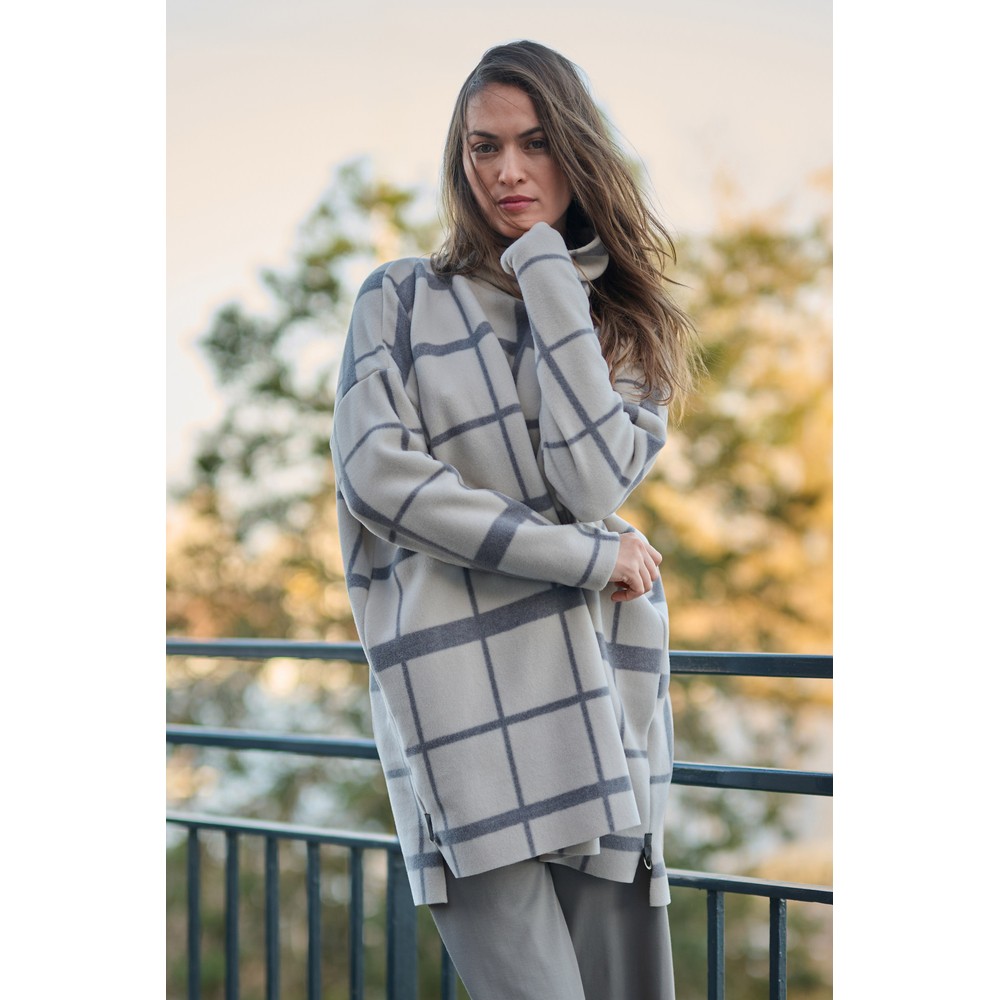 Henriette Steffensen High Neck Clan Print Fleece Tunic Clan Print Kit