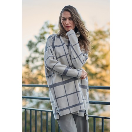 Henriette Steffensen High Neck Clan Print Fleece Tunic - Beige