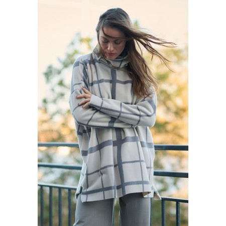Henriette Steffensen High Neck Clan Print Fleece Tunic - Beige