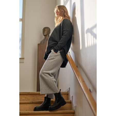 Henriette Steffensen Oversized Soft Black Fleece Blouse with Necklace - Black