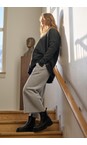 Henriette Steffensen Soft Black Oversized Soft Black Fleece Blouse with Necklace  
