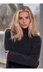 Henriette Steffensen Soft Black Polo Neck Soft Black Fleece Top  