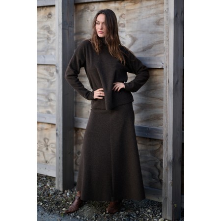 Henriette Steffensen Polo Neck Chokolate Fleece Top - Brown