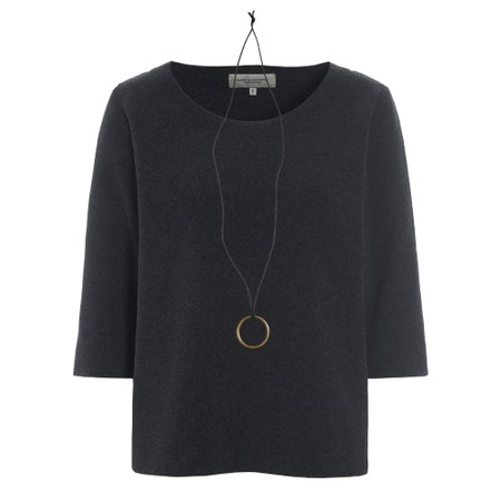 Henriette Steffensen Bluser Fleece Soft Black Blouse With Pendant - Black